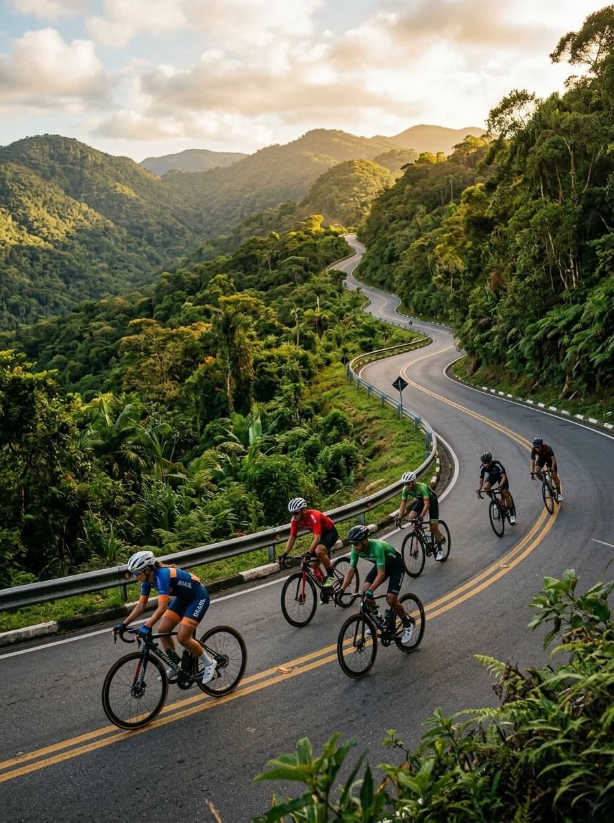 Grupo pedalando pelo Vale do Paraíba